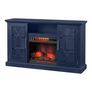 lot 458 image: Home Decorators Collection Ryden 60 in. Media Mantel Electric Fireplace with Cool Glow in Insignia Blue, 147526-A.
