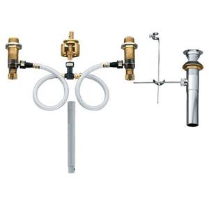 lot 807 image: MOEN Widespread Bathroom Faucet Rough-In Valve with Drain Assembly - 12 in. IPS connection, 9000.