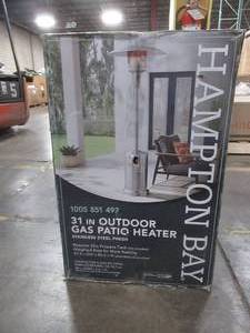 lot 24 image: Hampton Bay 48000 BTU Stainless Steel Patio Heater, NCZH-G-SS.