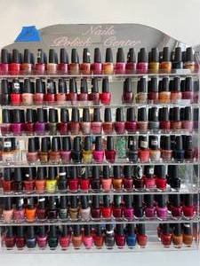 lot 15 image: HUGE Lot of 105 Nail Polishes and Polish Wall Station
