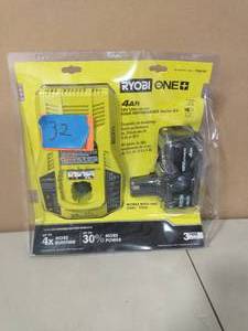 RYOBI ONE 18V HIGH PERFORMANCE Lithium-Ion 4.0 Ah Battery and Charger Starter Kit
