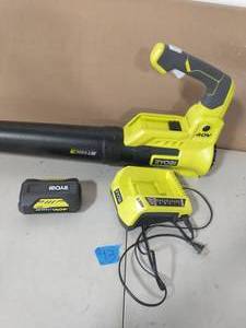 RYOBI 40V 110 MPH 525 CFM Cordless Battery Variable-Speed Jet Fan Leaf Blower with 4.0 Ah Battery and Charger