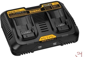 DEWALT 12-Volt to 20-Volt MAX Lithium-Ion Dual Port Jobsite Charging Station with (2) USB Ports