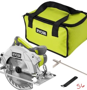 RYOBI 15 Amp Corded 7-14 in. Circular Saw with EXACTLINE Laser Alignment System, 24T Carbide Tipped Blade, Edge Guide and Bag