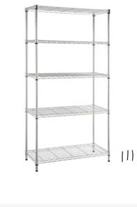 HDX Chrome 5-Tier Heavy Duty Metal Wire Shelving Unit (48 in. W x 72 in. H x 18 in. D)