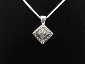 lot 9 image: .925 Sterling Silver Diamond Pendant Necklace