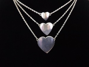 lot 18 image: .925 Sterling Silver Triple Heart Necklace