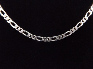 lot 19 image: .925 Sterling Silver Thick Figaro Link Necklace