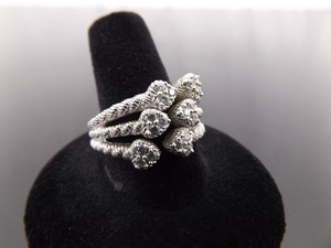 lot 59 image: .925 Sterling Silver JUDITH RIPKA Zirconia Rope Heart Ring Size 9.75