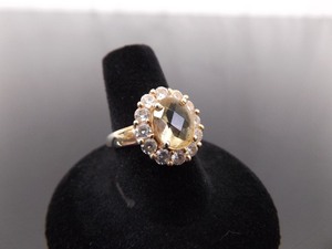 lot 60 image: .925 Sterling Silver Rose Gold Smokey Quartz Crystal Vermeil Ring Size 7.5