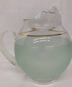 lot 104 image: Blendo Glass Pitcher and 6 Pastel Glasses