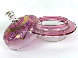 lot 154 image: Lovely Vintage Cranberry Painted Glassware