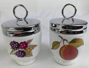 lot 12 image: 11 Royal Worcester Egg Coddlers - BerryPeach Design