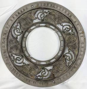 lot 26 image: Ornate Cast Iron Stove Pipe Collars  Heat Ring Grates - Antique Architectural Decor