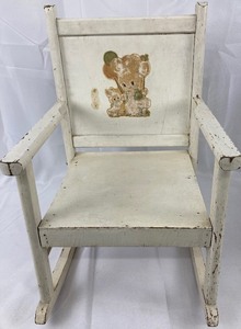 lot 121 image: Two Vintage Childrens Wood Rocking Chairs
