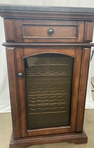lot 125 image: Handsome Amalfi Wood & Granite Refrigerated Wine Cabinet