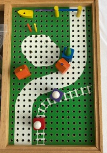 lot 134 image: Vintage Wood Toy and Teach-A-Time Clock