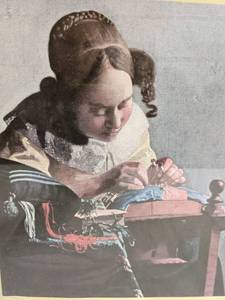lot 48 image: Framed Print of Jan Vermeers The Lacemaker