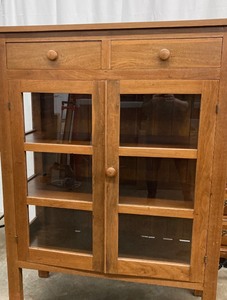lot 144 image: Beautiful Antique Wood and Glass Cabinet