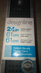 Oatey Designline 24 in. Stainless Steel Linear Shower Drain with Square Pattern Drain Cover in Matte Black