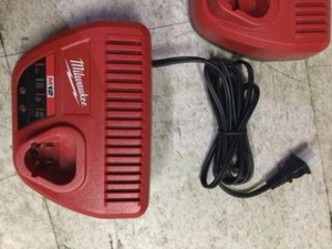 Two Milwaukee M12 12-Volt Lithium-Ion Battery Charger