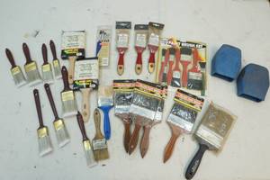 paint brushes, ladder boots