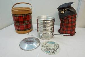 plaid cooler, picnic pack