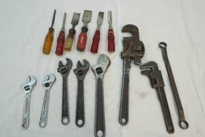 chisels, crescent wrenches