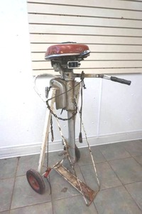 Sea King boat motor with stand