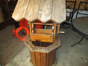 lot 41 image: Wood wishing well 50 tall...