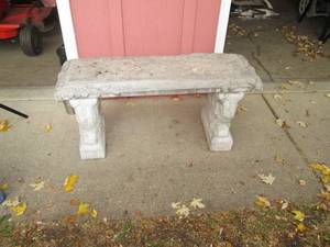 lot 94 image: Cement garden bench top is 14 x 36 ...