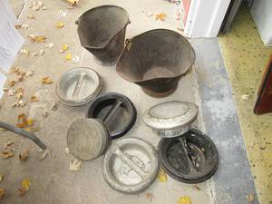 lot 95 image: 2 Metal buckets with a collection o...