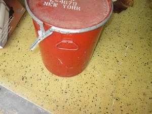 lot 98 image: metal bin with ground rubber to kee...
