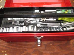 lot 123 image: Toolbox treasures Sockets Wrenches...