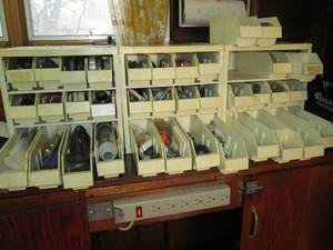 lot 145 image: Parts bin FULL of parts and hardwar...