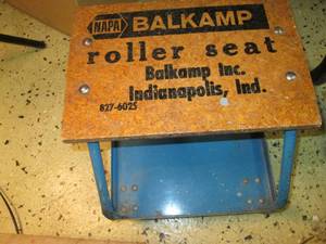 lot 162 image: Vintage mitre saw and shop Stool on...