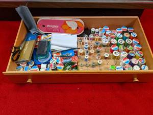lot 254 image: Box of Sewing Supplies (Thread, Bob...