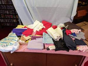 lot 260 image: Box of Various Fabric See Photos...