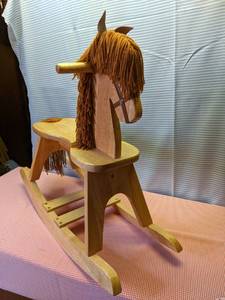 lot 349 image: Wooden rocking horse (see photos )...