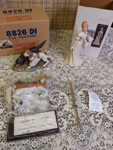 lot 232 image: (3) Porcelain Figurines The Hunter...