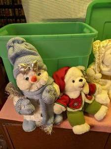 lot 327 image: Tote of stuffed Christmas Bears and...