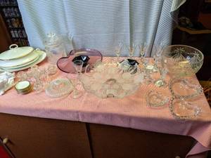 lot 283 image: Vintage Glassware, Crystal Candle H...
