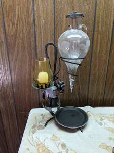 lot 316 image: Candle holder with crystal wine dec...
