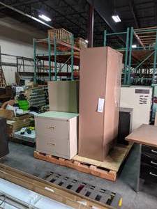 Pallet of metal file cabinets...