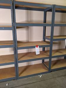 Metal shelf frame with particle boa...