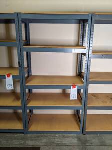 Metal shelf frame with particle boa...