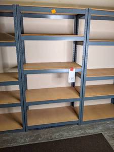 Metal shelf frame with particle boa...