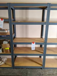 Metal shelf frame with particle boa...