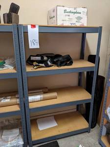Metal shelf frame with particle boa...