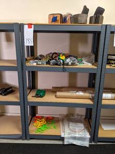 Metal shelf frame with particle boa...